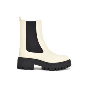 NINE WEST Womens Ivory 1-1/2" Platform Rives Round Toe Block Heel Booties 7 M